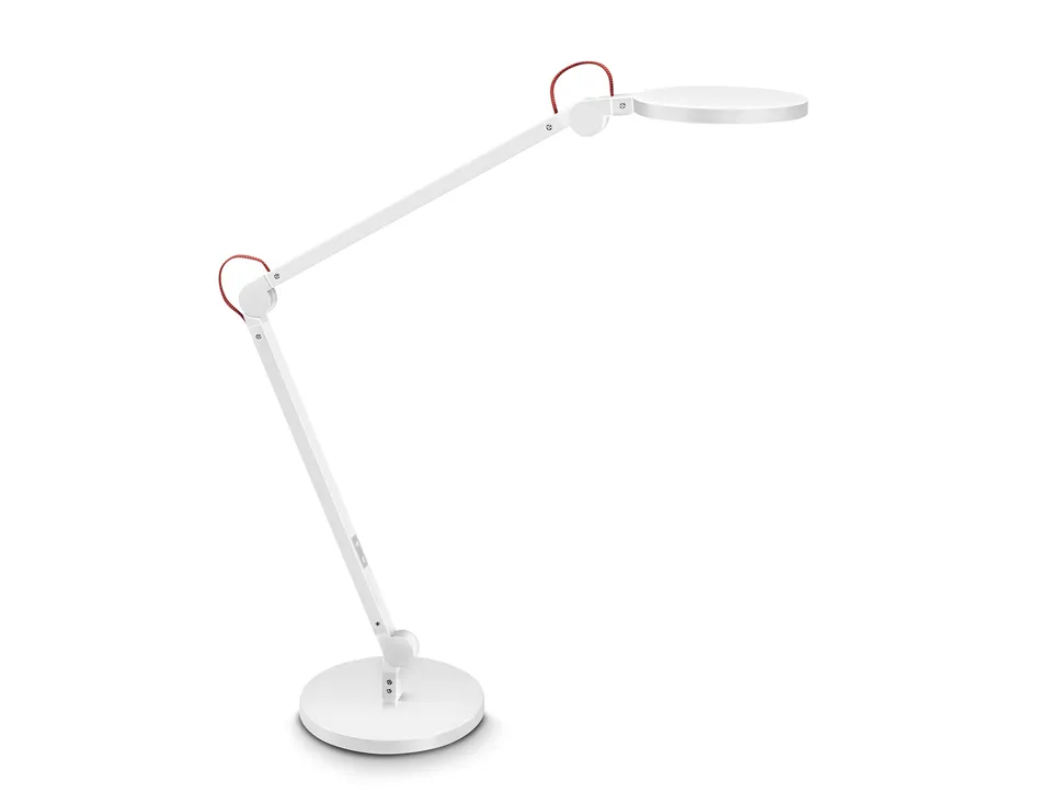 Lampe bureau led cep giant 3 articulations 2 bras 40cms coloris blanc