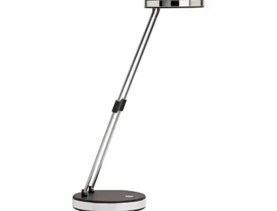 Lampe bureau maulpuck led basse consommation classe a 5wcordon 1,7m bras extensible 185 a 330mm coloris noir