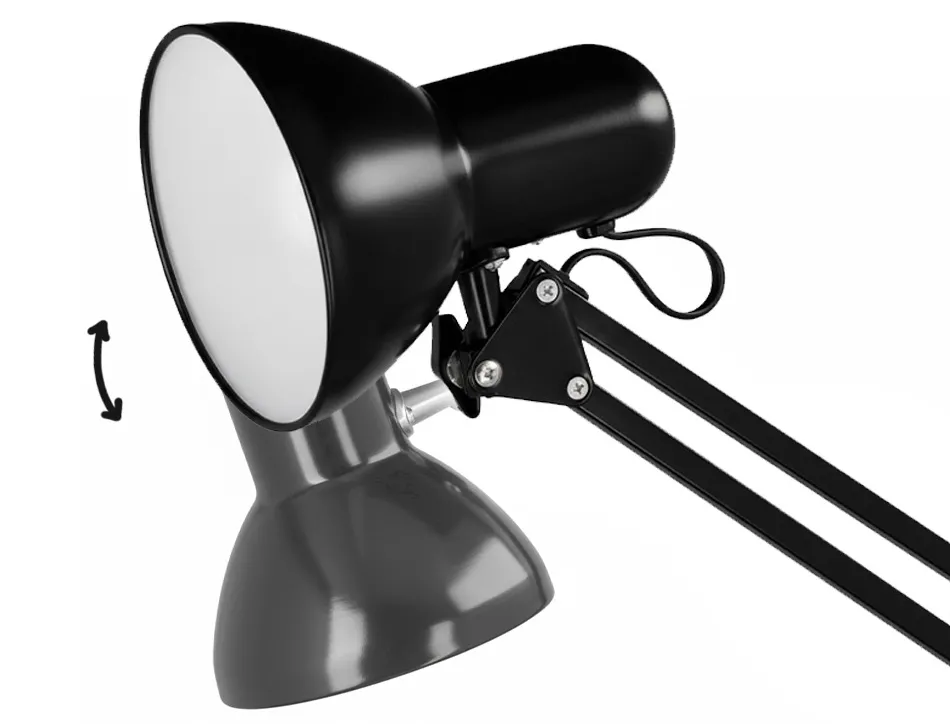 Lampe bureau q-connect antares puissance 40w dimensions 720x160mm coloris noir