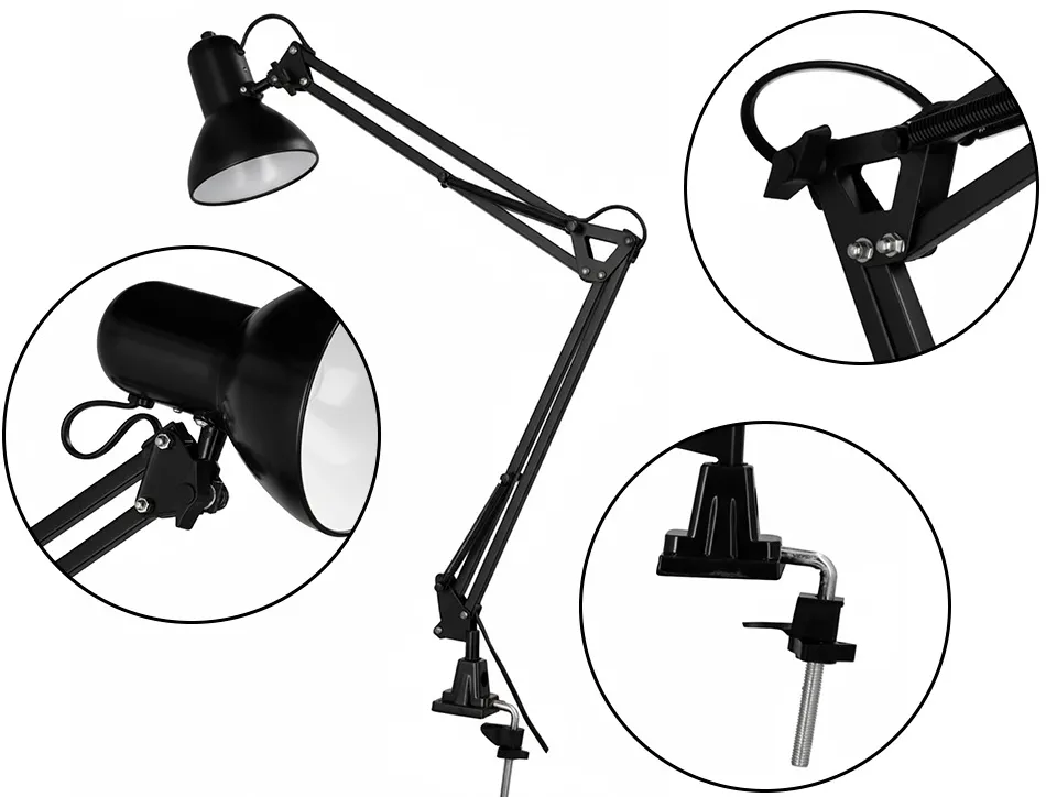 Lampe bureau q-connect antares puissance 40w dimensions 720x160mm coloris noir