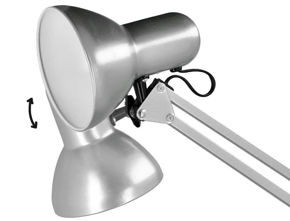 Lampe bureau q-connect antares puissance 40w dimensions 720x160mm coloris argent