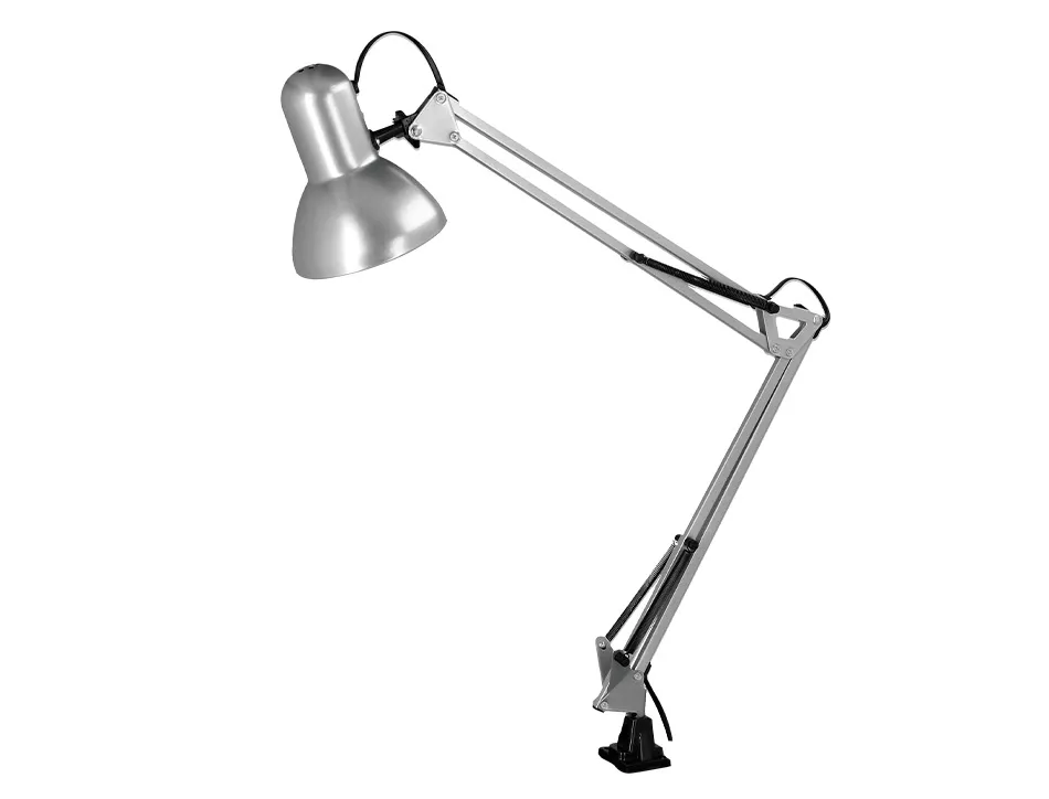 Lampe bureau q-connect antares puissance 40w dimensions 720x160mm coloris argent