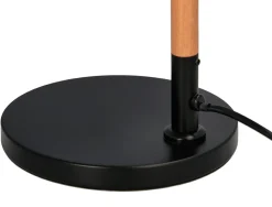 Lampe bureau q-connect deneb metal details bois interrupteur double articulation coloris noir
