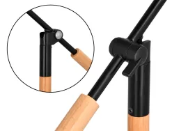 Lampe bureau q-connect deneb metal details bois interrupteur double articulation coloris noir