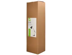 Lampe bureau q-connect deneb metal details bois interrupteur double articulation coloris noir