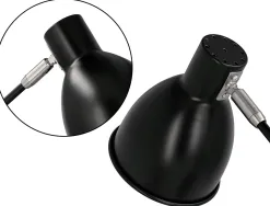 Lampe bureau q-connect deneb metal details bois interrupteur double articulation coloris noir