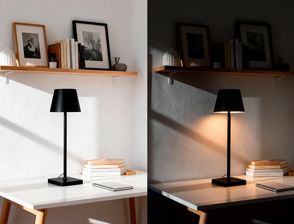 Lampe bureau q-connect nova led 2w 200 lm metal tactile rechargeable par usb-c coloris noir