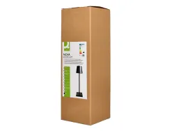 Lampe bureau q-connect nova led 2w 200 lm metal tactile rechargeable par usb-c coloris noir