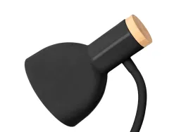 Lampe bureau q-connect orion metal details bois bras flexible coloris noir