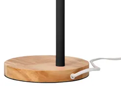 Lampe bureau q-connect orion metal details bois bras flexible coloris noir