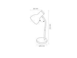 Lampe bureau q-connect orion metal details bois bras flexible coloris rose
