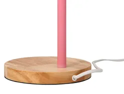 Lampe bureau q-connect orion metal details bois bras flexible coloris rose