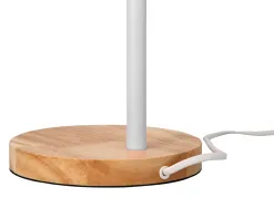 Lampe bureau q-connect orion metal details bois bras flexible coloris blanc
