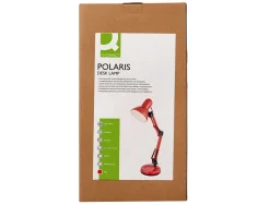 Lampe bureau q-connect polaris puissance 40w dimensions 150x430x160mm coloris rouge