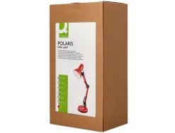 Lampe bureau q-connect polaris puissance 40w dimensions 150x430x160mm coloris rouge