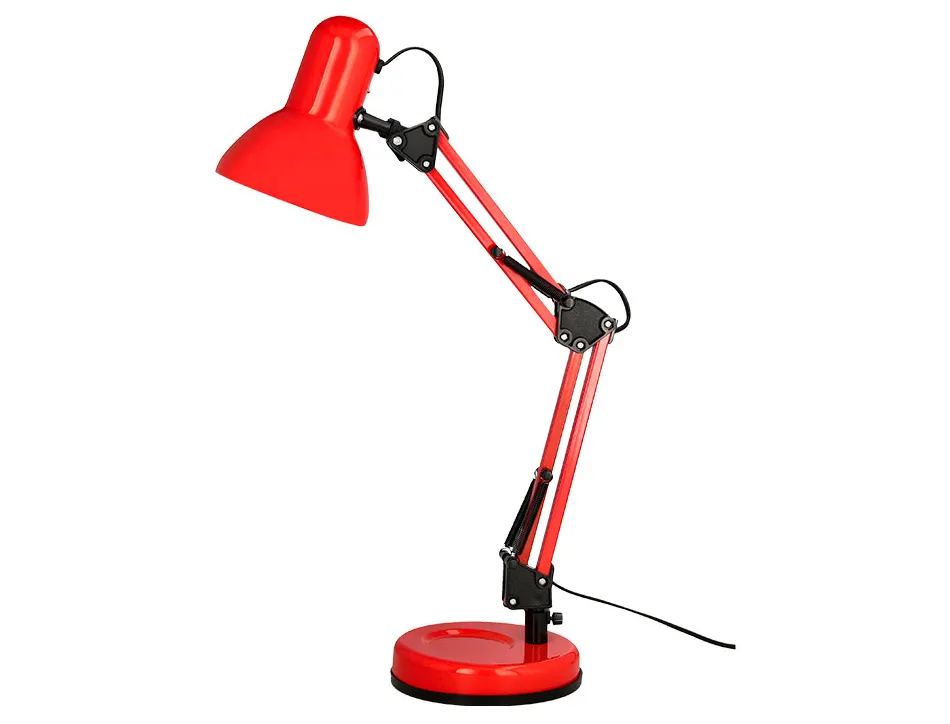 Lampe bureau q-connect polaris puissance 40w dimensions 150x430x160mm coloris rouge