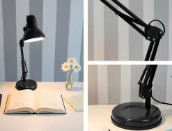 Lampe bureau q-connect polaris puissance 40w dimensions 150x430x160mm coloris noir