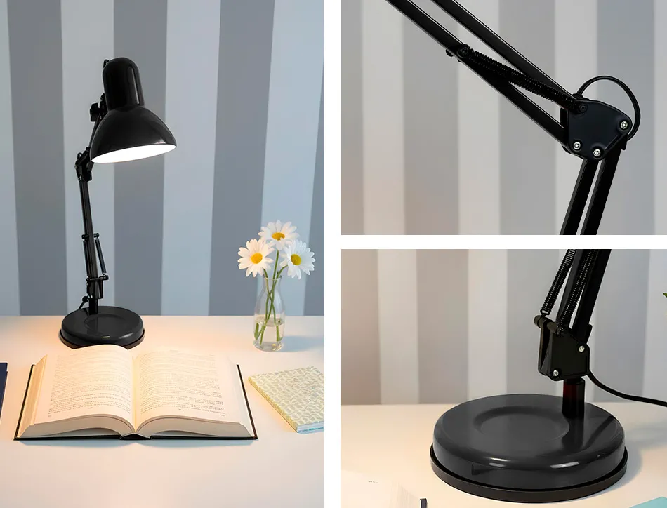 Lampe bureau q-connect polaris puissance 40w dimensions 150x430x160mm coloris noir