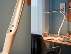 Lampe bureau q-connect professionelle abs 32 leds 9w interr upteur tactile 3 niveaux intensité coloris chromé