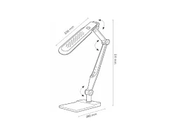 Lampe bureau q-connect professionelle abs 32 leds 9w interr upteur tactile 3 niveaux intensité coloris chromé
