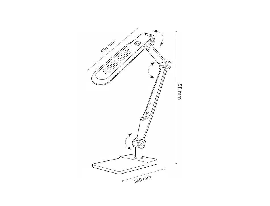 Lampe bureau q-connect professionelle abs 32 leds 9w interr upteur tactile 3 niveaux intensité coloris chromé