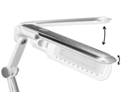 Lampe bureau q-connect professionelle abs 32 leds 9w interr upteur tactile 3 niveaux intensité coloris chromé