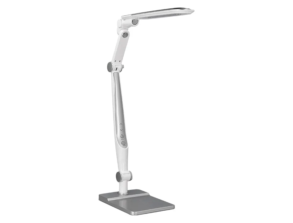 Lampe bureau q-connect professionelle abs 32 leds 9w interr upteur tactile 3 niveaux intensité coloris chromé
