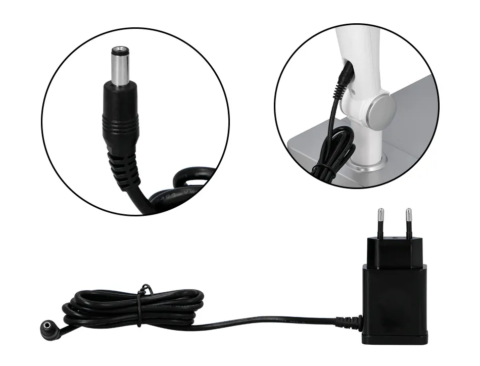 Lampe bureau q-connect professionelle abs 32 leds 9w interr upteur tactile 3 niveaux intensité coloris chromé
