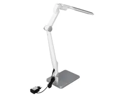 Lampe bureau q-connect professionelle abs 32 leds 9w interr upteur tactile 3 niveaux intensité coloris chromé