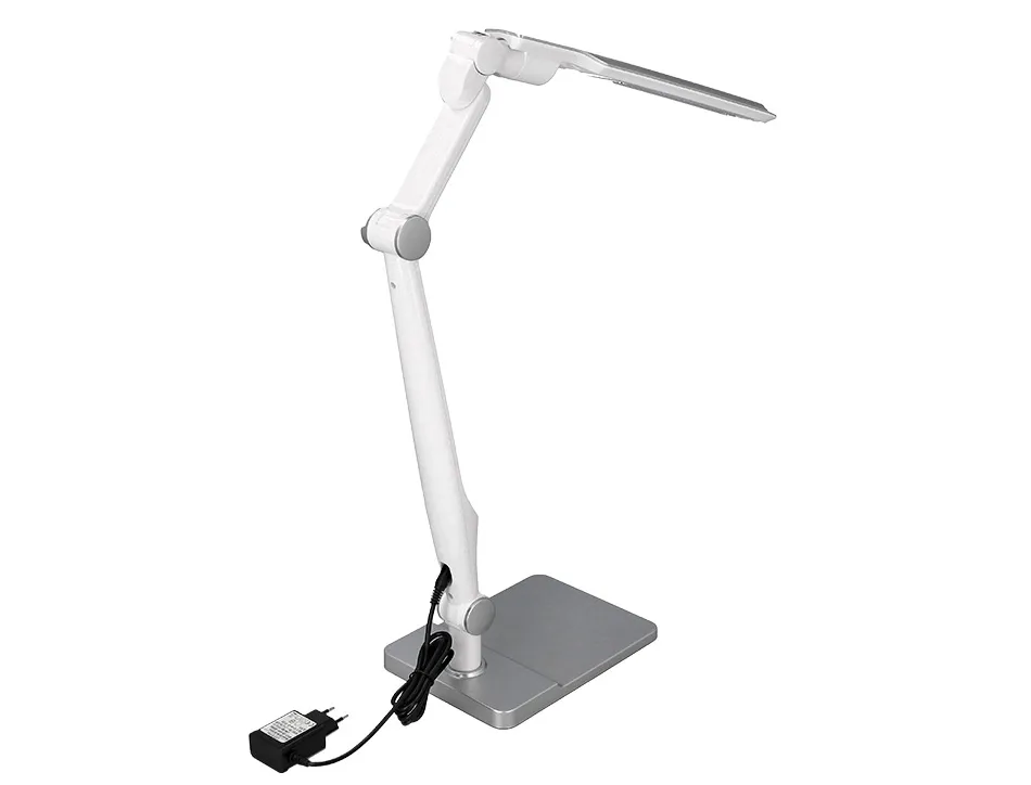 Lampe bureau q-connect professionelle abs 32 leds 9w interr upteur tactile 3 niveaux intensité coloris chromé