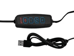 Lampe bureau q-connect rigel led 8w 320 lm aluminium avec pince bras double triple articulation coloris noir