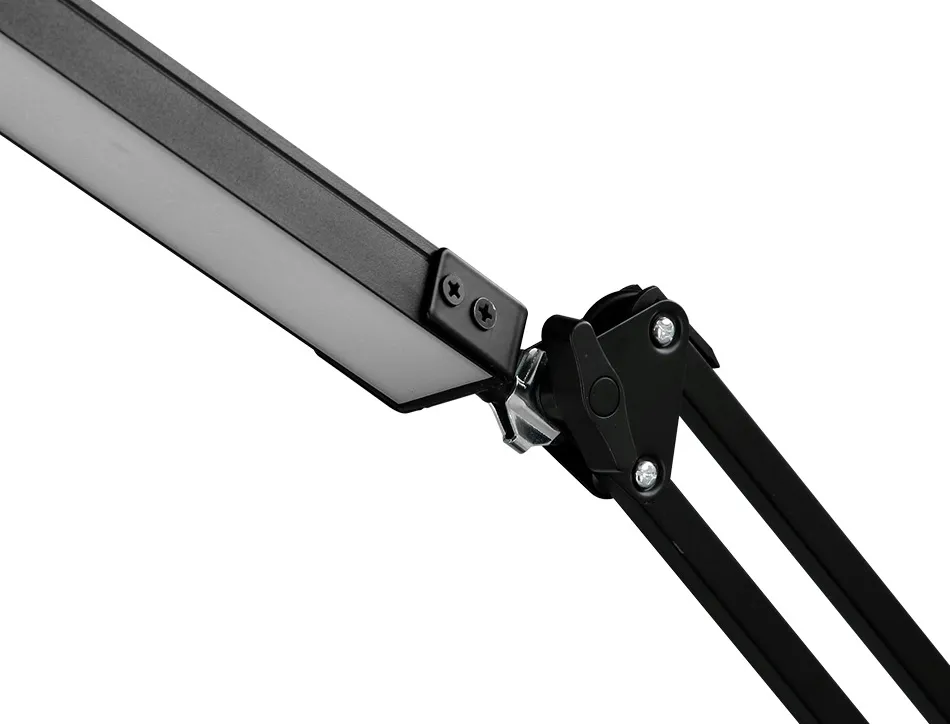Lampe bureau q-connect rigel led 8w 320 lm aluminium avec pince bras double triple articulation coloris noir