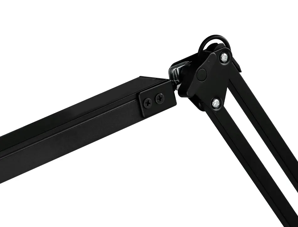 Lampe bureau q-connect rigel led 8w 320 lm aluminium avec pince bras double triple articulation coloris noir