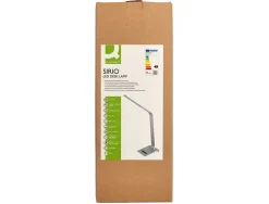 Lampe bureau q-connect sirio led 13w 800 lm tactile 3 niveaux luminosite intensite reglable coloris argent