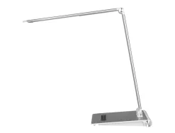 Lampe bureau q-connect sirio led 13w 800 lm tactile 3 niveaux luminosite intensite reglable coloris argent