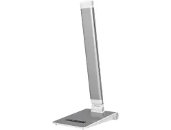 Lampe bureau q-connect sirio led 13w 800 lm tactile 3 niveaux luminosite intensite reglable coloris argent