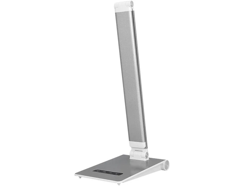Lampe bureau q-connect sirio led 13w 800 lm tactile 3 niveaux luminosite intensite reglable coloris argent