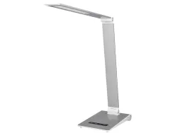 Lampe bureau q-connect sirio led 13w 800 lm tactile 3 niveaux luminosite intensite reglable coloris argent