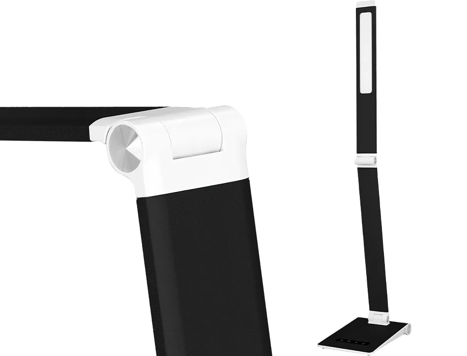 Lampe bureau q-connect sirio led 13w 800 lm tactile 3 niveaux luminosite intensite reglable coloris noir