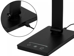 Lampe bureau q-connect vega 52 led puissance 10w dimensions 190x380x320mm coloris noir