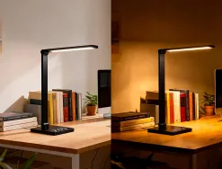 Lampe bureau q-connect vega 52 led puissance 10w dimensions 190x380x320mm coloris noir
