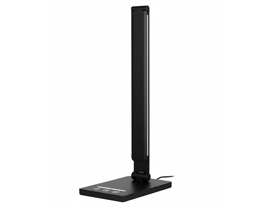 Lampe bureau q-connect vega 52 led puissance 10w dimensions 190x380x320mm coloris noir