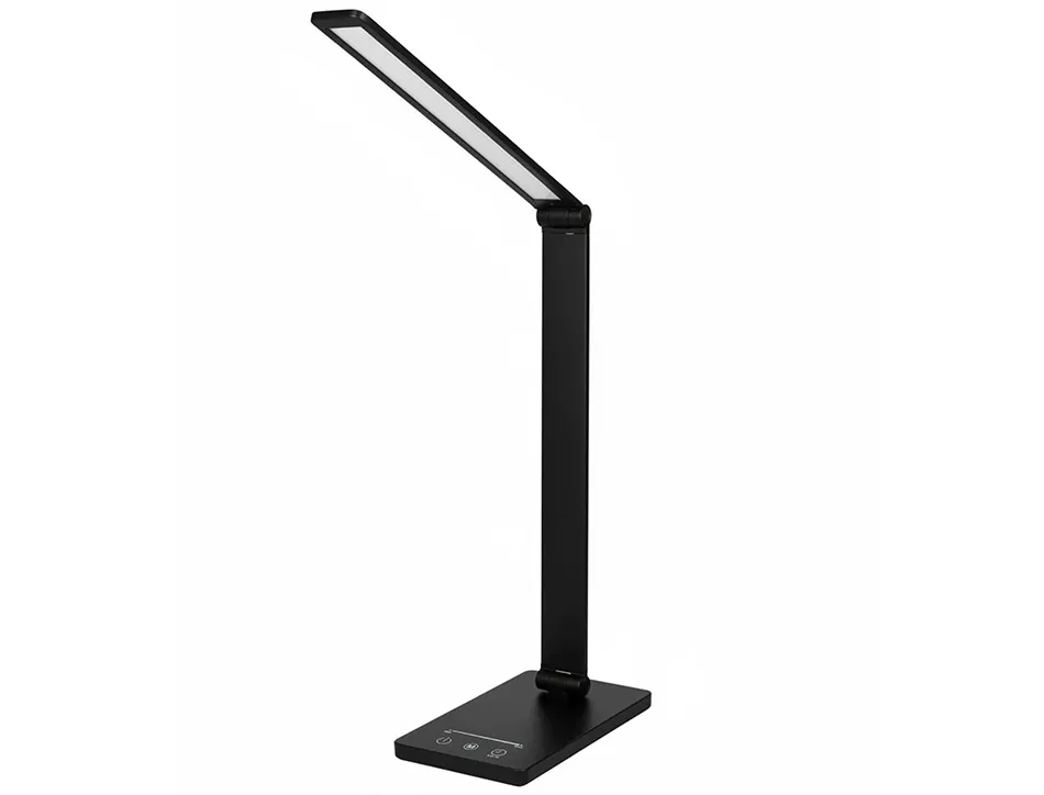 Lampe bureau q-connect vega 52 led puissance 10w dimensions 190x380x320mm coloris noir