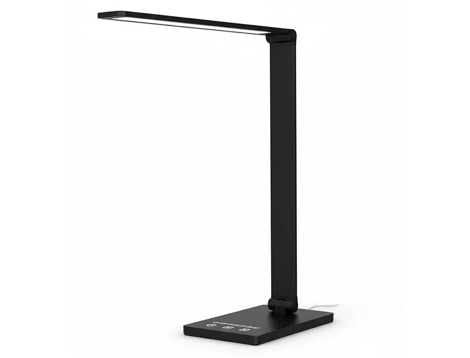 Lampe bureau q-connect vega 52 led puissance 10w dimensions 190x380x320mm coloris noir