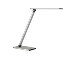 Lampe bureau unilux led terra acier bras flexible 600 lumens 6w 4 niveaux intensité sans éblouissement coloris gris