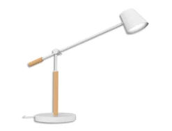 Lampe bureau unilux led vicky 9w 900 lumen classe energetique a+ port usb coloris hetre/blanc
