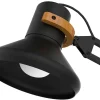 Lampe de bureau led unilux baya double bras aluminium pivotant socle acier hauteur reglable 15/55cm bambou noir