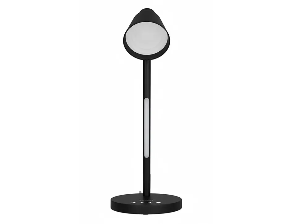 Lampe de bureau q-connect abs tactile 6w 32 led cct 3000k-6300k 360lm e=1000lux coloris noir