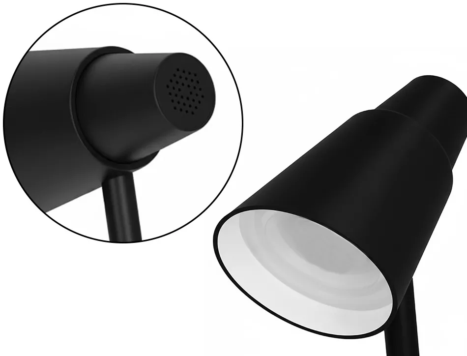 Lampe de bureau q-connect abs tactile 6w 32 led cct 3000k-6300k 360lm e=1000lux coloris noir