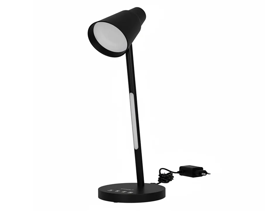 Lampe de bureau q-connect abs tactile 6w 32 led cct 3000k-6300k 360lm e=1000lux coloris noir